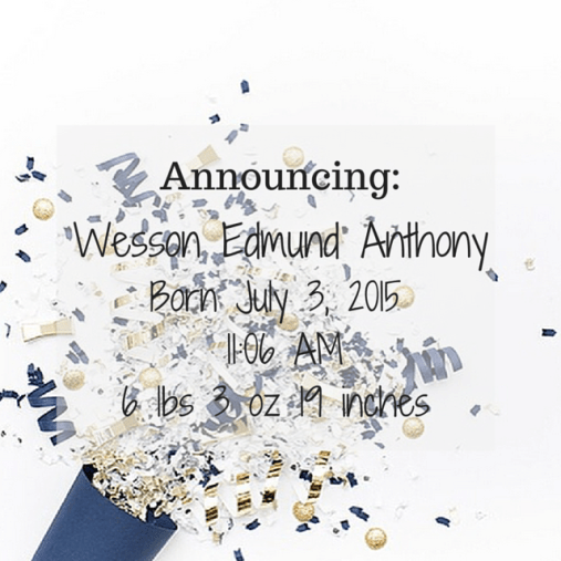 Wesson's Birth Story